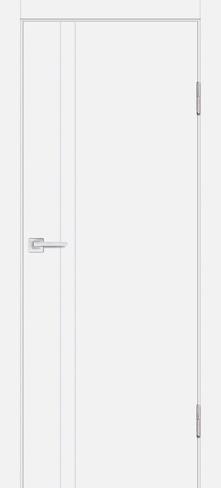 Межкомнатная дверь П-20 ал. молдинг Хром Белый матовый