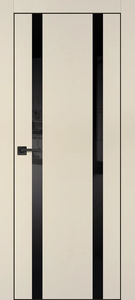 Межкомнатная дверь ПХ- 9  черная кромка с 4-х ст. Бежевый матовый